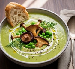 Ricetta Zuppa Funghi e Piselli - Vegana e Saporita